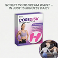 Arenzza CoreDisk™ exercise device for burning fat and toning the core, shown in a sleek black design on a white background.