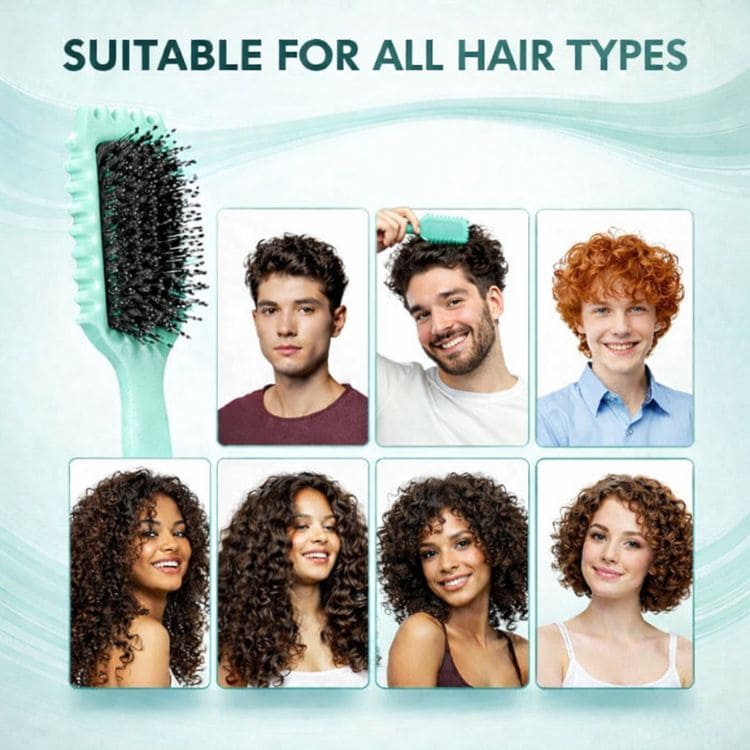 Arenzza curl defining hairbrush with wide bristles for detangling and enhancing natural curls, shown on a clean background.