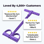 Arenzza EasyFit™ Full-Body Resistance Trainer for strength and flexibility exercises, shown in a workout setup with fitness accessories.