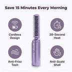 Arenzza EasyStraight™ portable hair straightener with LED indicator, sleek design, and compact size for on-the-go styling.