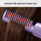 Close-up of the Arenzza EasyStraight™ hair straightener in hand, showing its sleek design and ceramic plates for smooth styling.