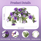 Colorful, weatherproof artificial petunias by Arenzza displayed in a vibrant floral arrangement for outdoor decor.