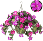 Colorful artificial petunias by Arenzza, weatherproof floral display with vibrant, lifelike flowers for outdoor or indoor decor.
