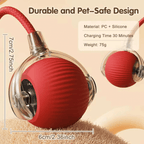 Aarenzza PawSpin™ smart interactive rolling ball for cats and dogs, featuring colorful design and textured surface for play.