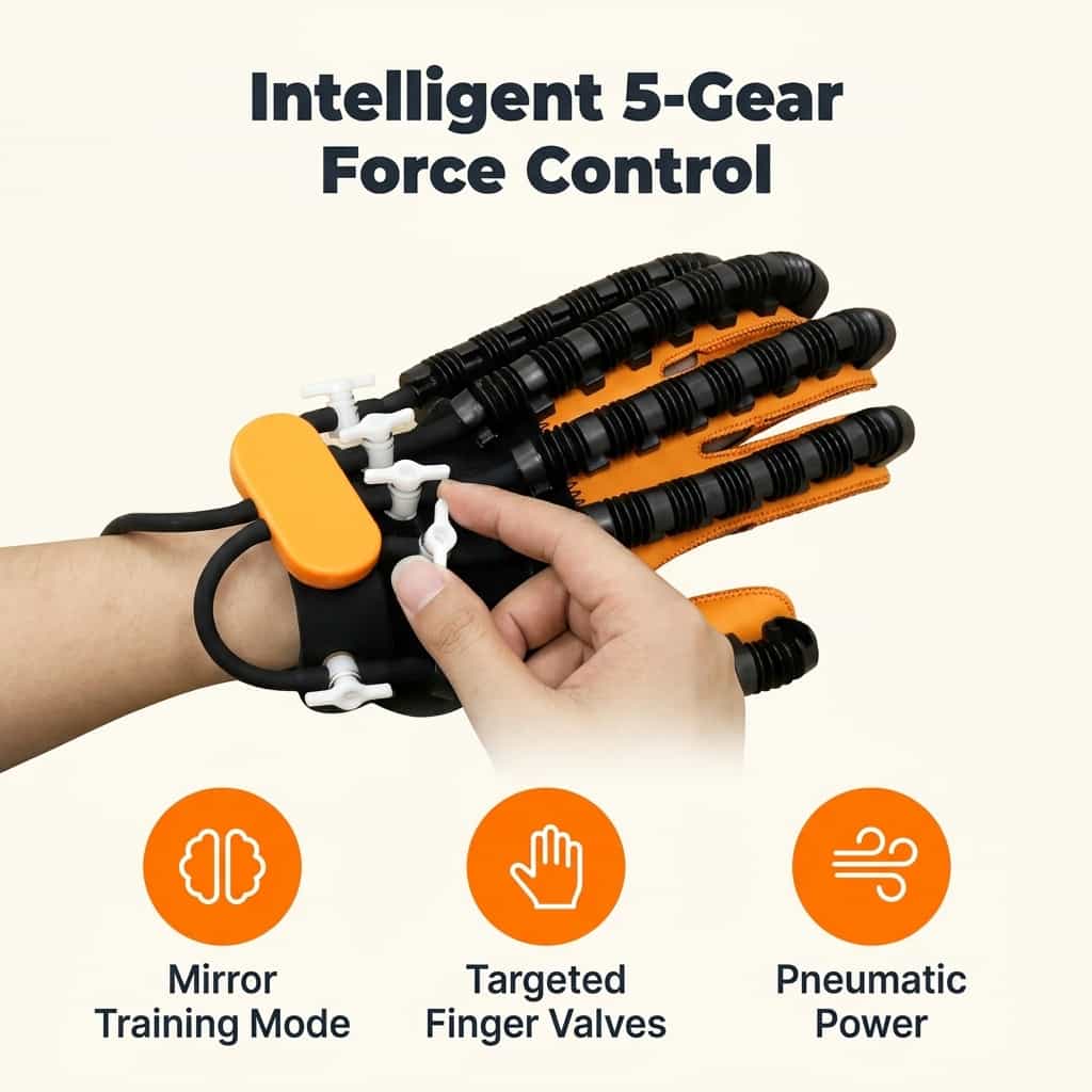 Arenzza automatic hand exerciser for targeted therapy, showing ergonomic design and adjustable resistance for hand stiffness relief.