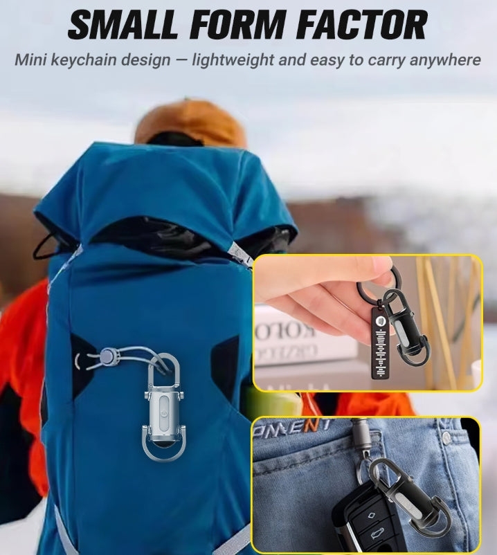 Arenzza Selleasy mini keychain flashlight with 1200 lumens, waterproof, compact design, and bright LED light for outdoor use.