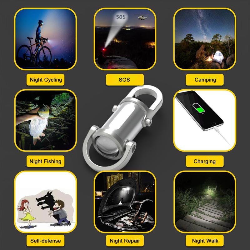 Arenzza Selleasy mini keychain flashlight emitting bright 1200 lumens, waterproof design, compact and portable for everyday use.