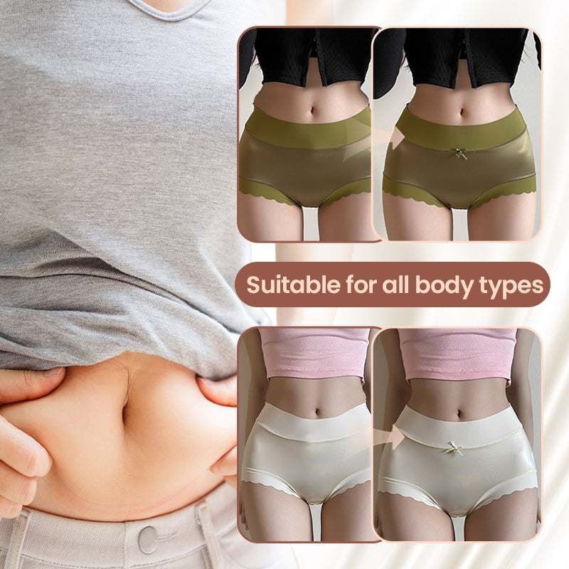 A pair of Selleasy Arenzza satin antibacterial moisture-absorbing panties with smooth fabric and elegant design.