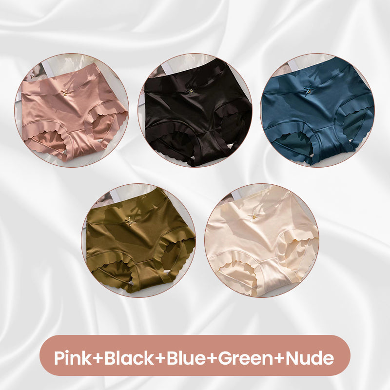 A pair of Arenzza Selleasy satin antibacterial moisture-absorbing panties with smooth fabric and elegant design.