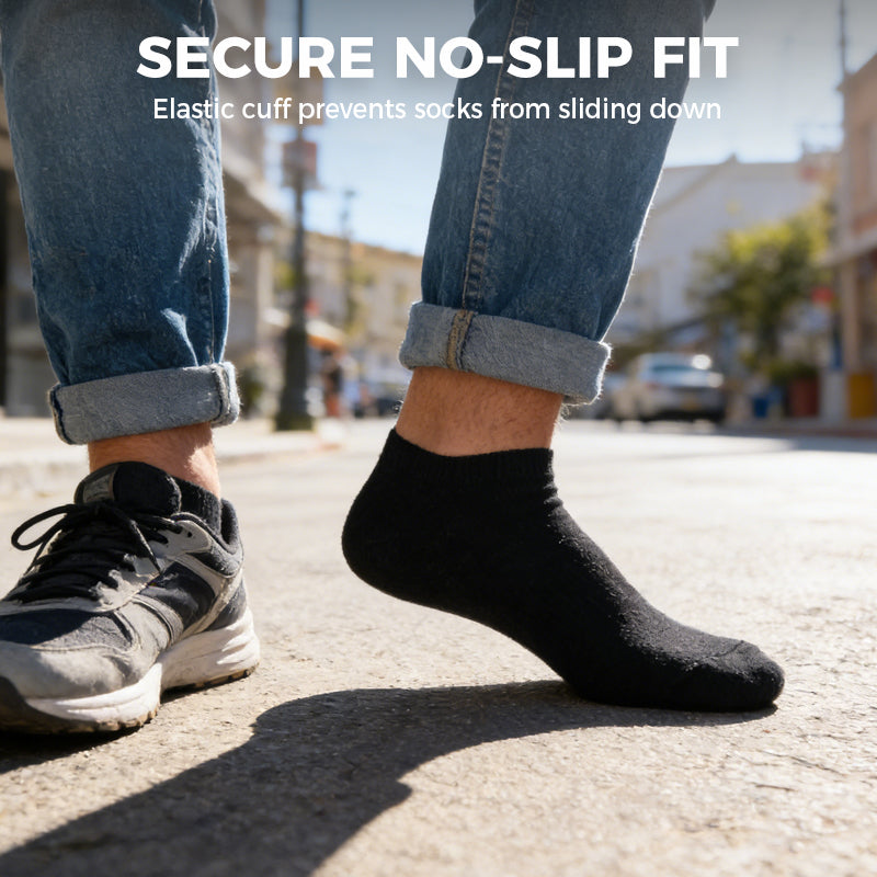 A set of three pairs of Arenzza Selleasy breathable cotton blend athletic socks, featuring various colors and comfortable ankle length.