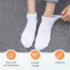 A set of three pairs of Arenzza Selleasy breathable cotton blend athletic socks on a white background.