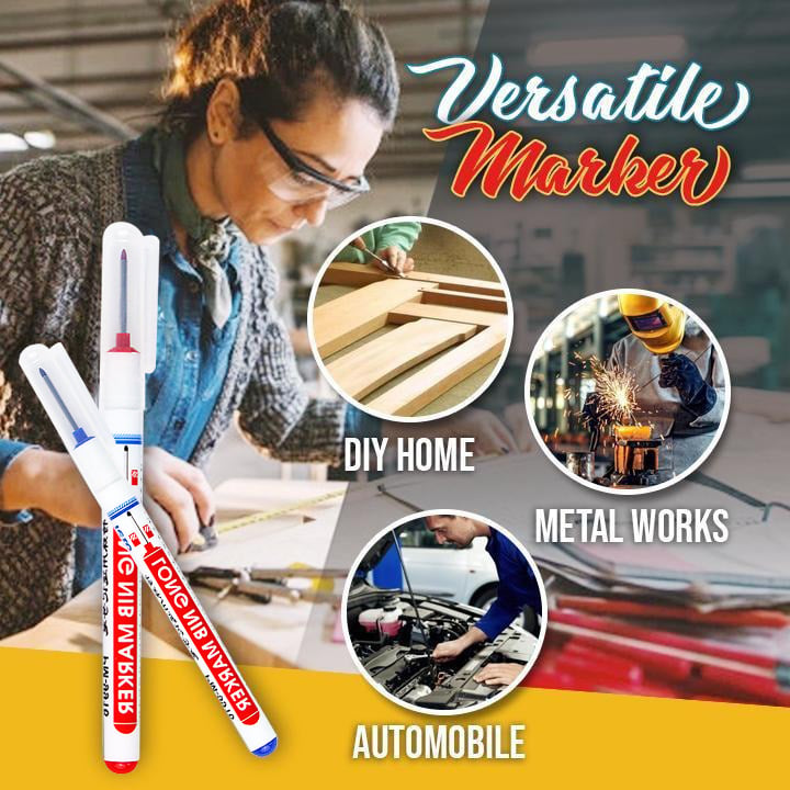 Arenzza Selleasy multi-purpose woodworking pen with long tip, showing its sleek design and ergonomic grip for detailed woodworking tasks.