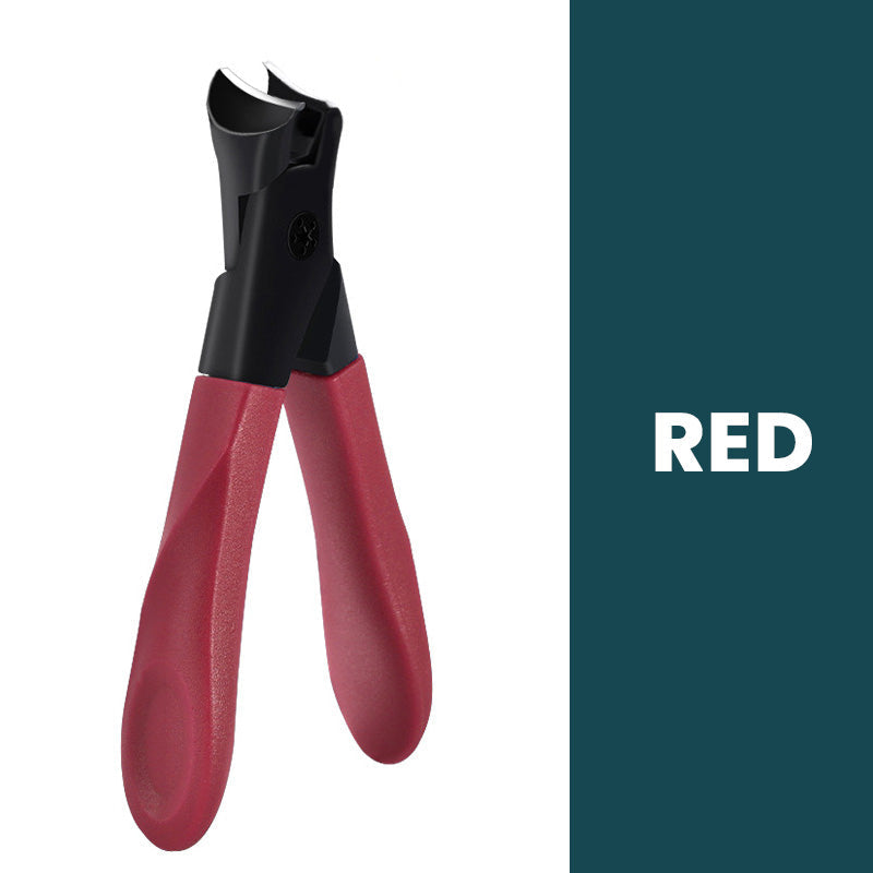 Arenzza Selleasy wide mouth angled nail clippers with anti-splash design, heavy-duty construction for easy, precise nail trimming.