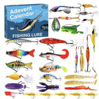 Arenzza 24 Days Lures Advent Calendar for sports and outdoors, featuring colorful fishing lures inside numbered compartments.