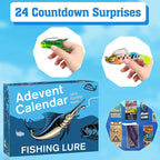 Arenzza 24 Days Lures Advent Calendar for sports and outdoors, featuring colorful fishing lures arranged in numbered compartments.