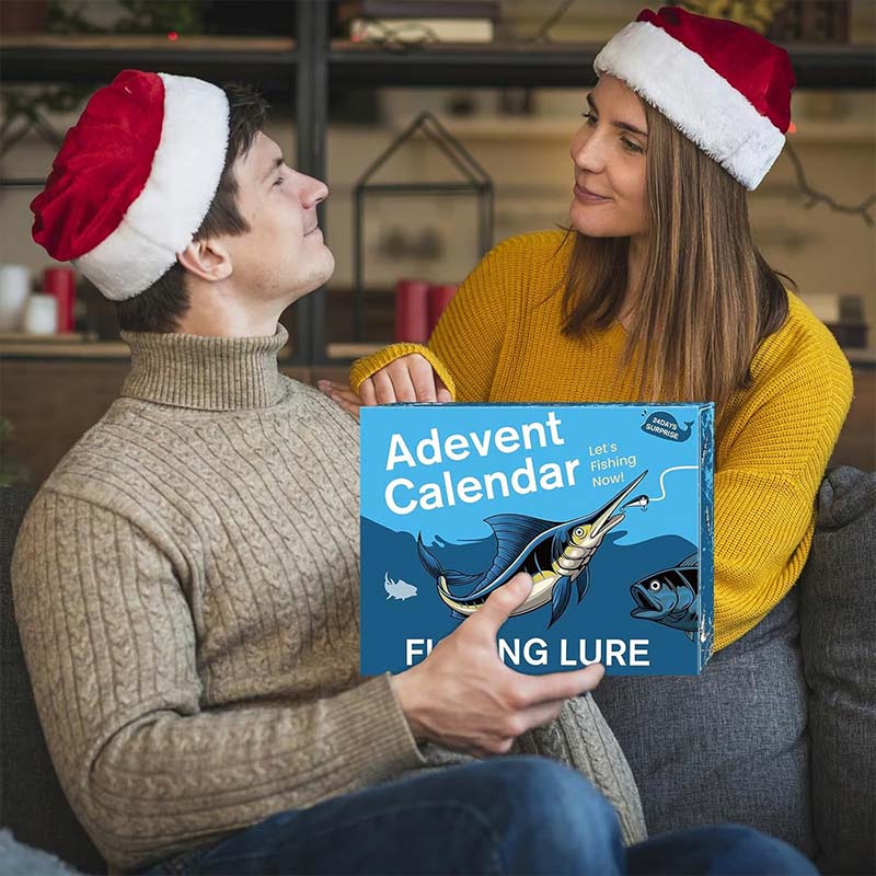 Arenzza 24 Days Lures Advent Calendar for Sports & Outdoors, featuring colorful fishing lures in a festive holiday display.