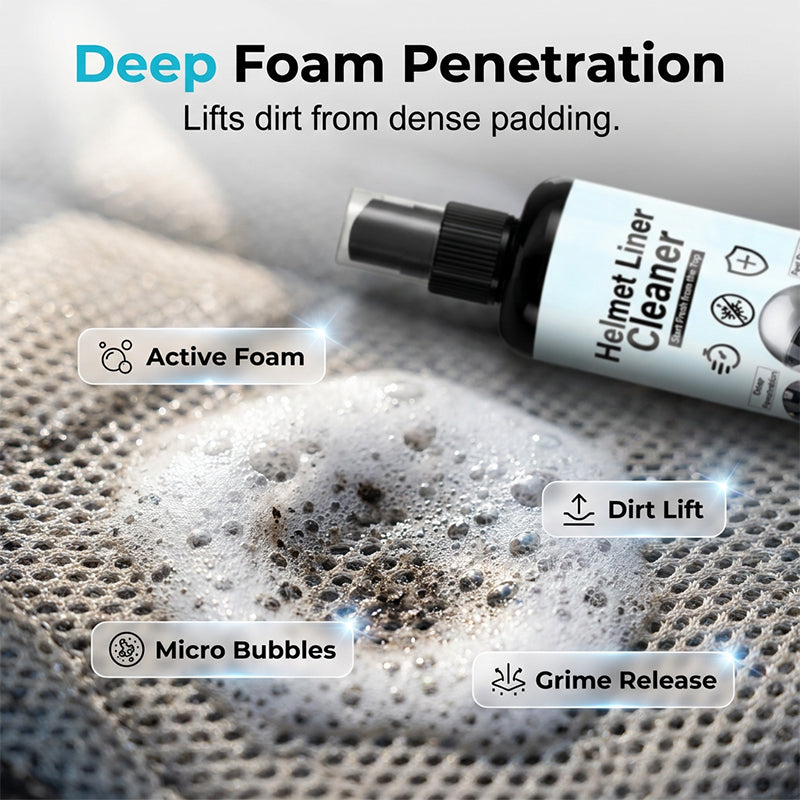 Arenzza helmet liner cleaner and deodorizer spray bottle for sports and outdoor helmet hygiene.