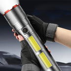 Arenzza portable long-range flashlight with a durable black body, designed for outdoor sports and outdoor activities.