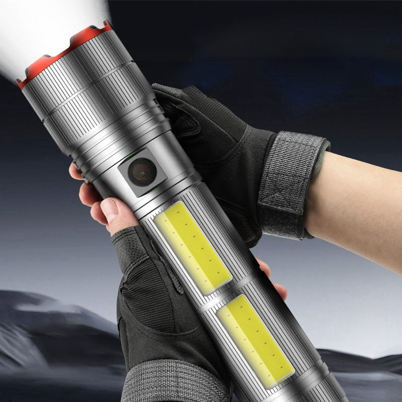 Arenzza portable long-range flashlight with a durable black body, designed for outdoor sports and outdoor activities.