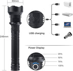 Arenzza tactical flashlight with high lumens, long size, rechargeable battery, designed for outdoor sports and adventure activities.