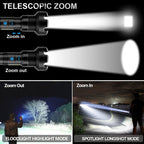 Arenzza tactical flashlight with high lumens, long size, rechargeable battery, designed for sports and outdoor activities