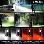Arenzza tactical flashlight with high lumens, long size, rechargeable battery, designed for outdoor and sports use