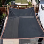 Aarenza UV-resistant woven sunshade outdoors, showing its breathable fabric, cooling design, and high-quality construction.