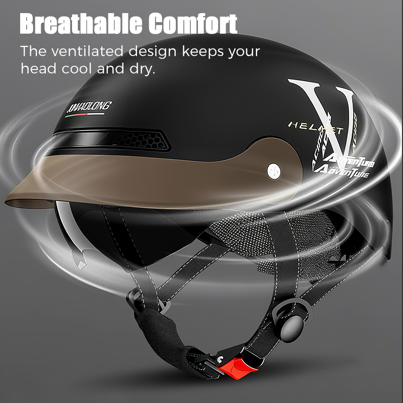 Aarenza breathable lightweight motorcycle helmet with crash-resistant design, featuring ventilation and a sleek sports helmet appearance.