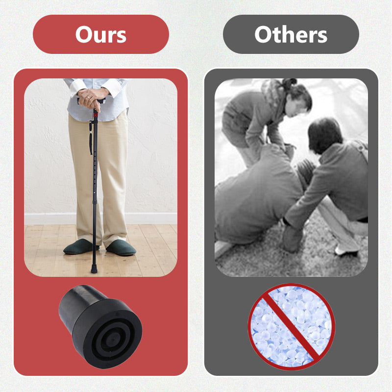 Arenzza Intelligent Elderly Walking Stick with LED light, featuring ergonomic handle and adjustable height for outdoor use.