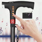 Arenzza intelligent elderly walking stick with built-in LED light, featuring ergonomic handle and sturdy design for outdoor use
