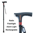 Arenzza intelligent elderly walking stick with LED light, featuring a sturdy design and built-in illumination for safety outdoors.