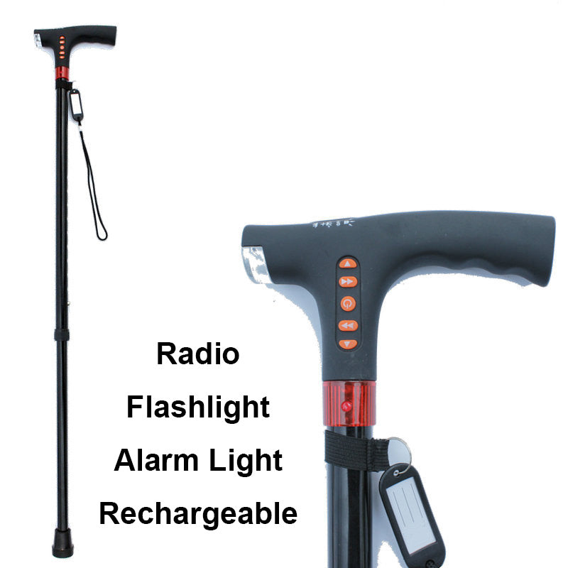 Arenzza intelligent elderly walking stick with LED light, featuring a sturdy design and built-in illumination for safety outdoors.