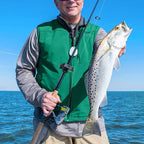 Arenzza fishing bite alarm with sound and LED light, outdoor sports gear for fishing, showing the device mounted on a fishing rod.