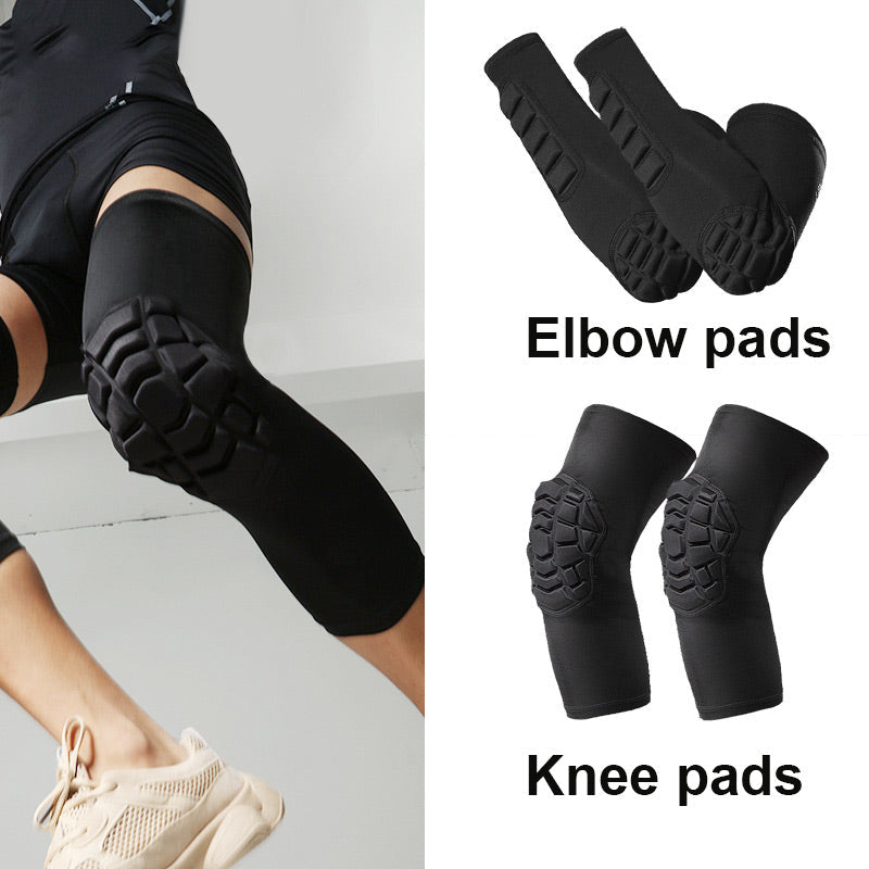 Arenzza sports knee and elbow pads set with black and gray padding for outdoor activities and protection.
