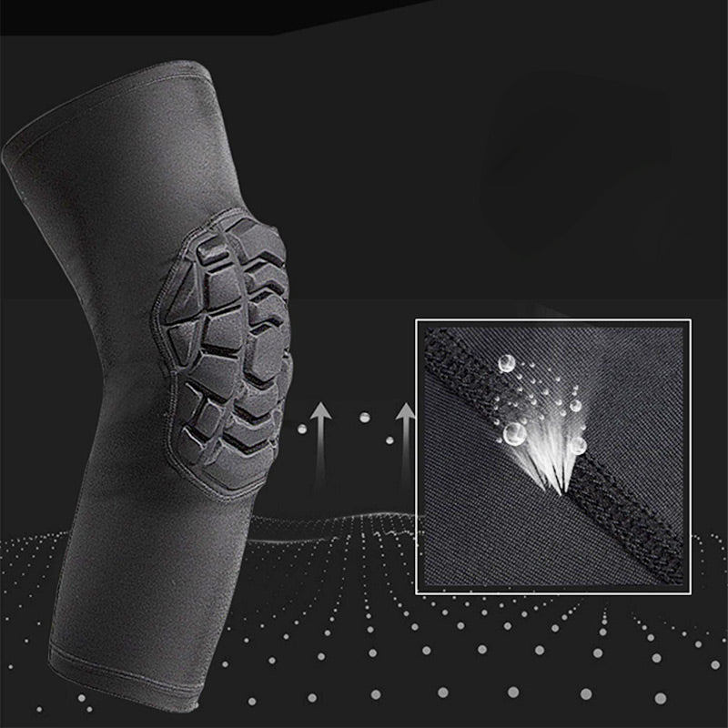 Arenzza knee and elbow pads for sports and outdoor activities, showing padded protective gear for knees and elbows in black and gray.