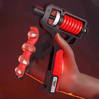 Arenzza adjustable resistance hand grip strengthener showing black handles and metal spring for strength training and hand exercise.