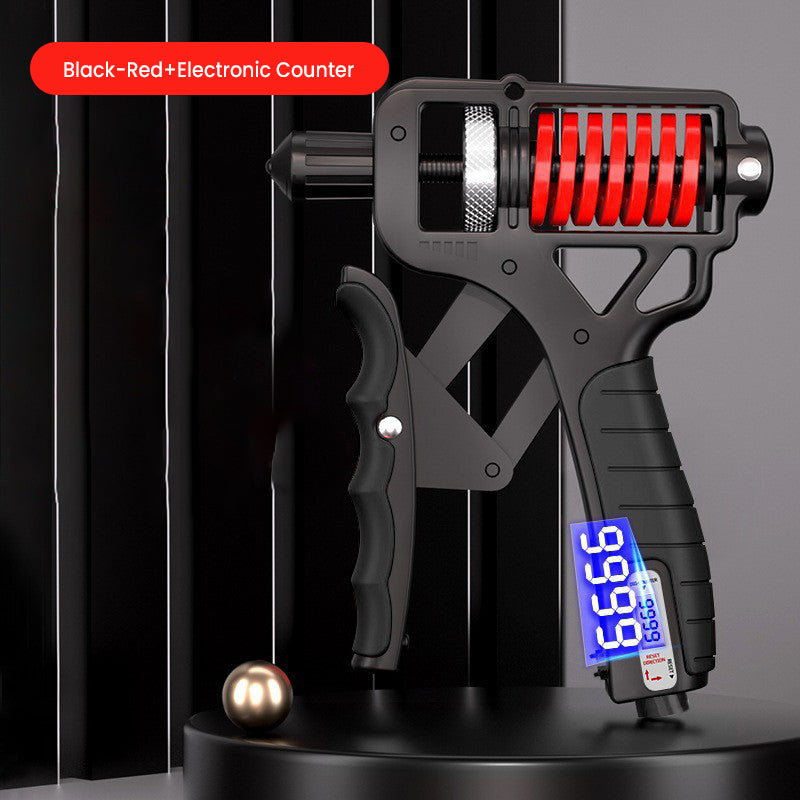 Arenzza adjustable resistance hand grip strengthener with black handles and metal spring for strength training and hand exercise.