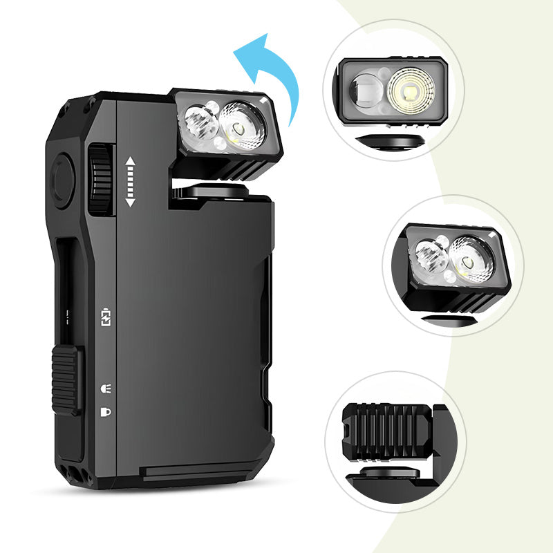 Arenzza portable mini flashlight with a rotatable head, suitable for outdoor sports and camping activities.