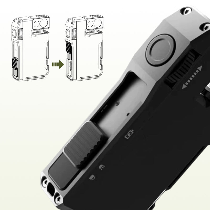 Arenzza portable mini flashlight with rotatable head, compact outdoor sports and outdoor gear with adjustable light direction.