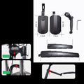 Arenzza retractable and adjustable bicycle mudguard set attached to a mountain bike, protecting wheels from mud and water splashes.