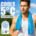 Arenzza sports cooling gym towels, absorbent and quick-drying, shown folded and spread out, ideal for outdoor workouts and sports activities.