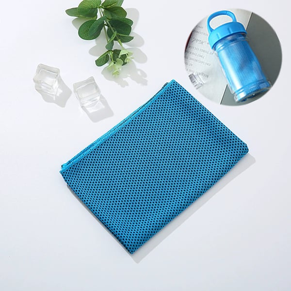 Arenzza absorbent quick-drying gym cooling towel for sports and outdoor activities, shown draped on a workout bench.