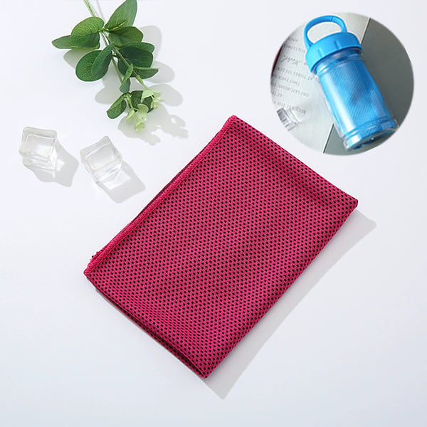 Arenzza sports cooling towels shown in blue and gray, absorbent, quick-drying fabric for gym and outdoor activities.