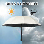 Aarenza 12-rib large foldable windproof umbrella open, showing sturdy canopy and compact design for outdoors protection.