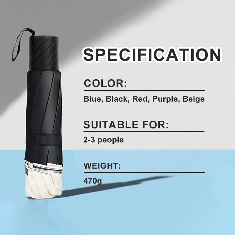Aarenza 12-rib large foldable windproof umbrella open, showcasing its sturdy canopy and compact design for outdoor rain protection.
