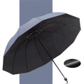 Arenzza 12-rib large foldable windproof umbrella open, featuring a sturdy canopy and ergonomic handle for outdoor protection.