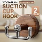 Arenzza multi-functional wood grain suction cup hook for sports and outdoors, attached to a smooth surface, showcasing its versatility.