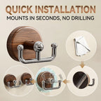 Arenzza multi-functional wood grain suction cup hook for sports and outdoors, showing the hook attached to a smooth surface.