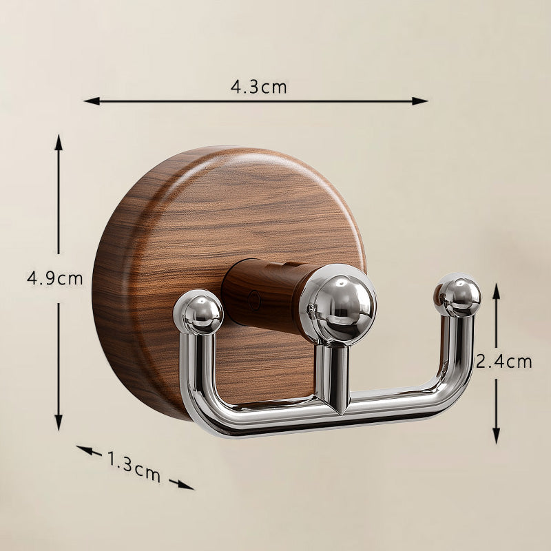 Arenzza multi-functional wood grain suction cup hook for sports and outdoors, mounted on a surface for versatile hanging.