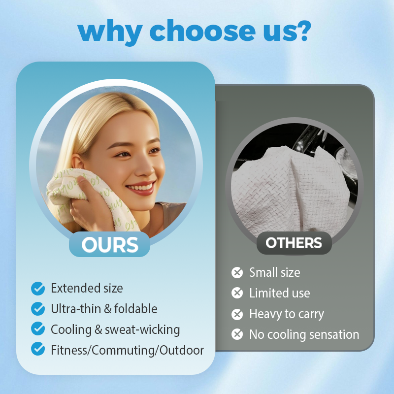 A pack of Arenzza Instant Cool & Refresh Wipes for sports and outdoor activities, showing the wipes and packaging.
